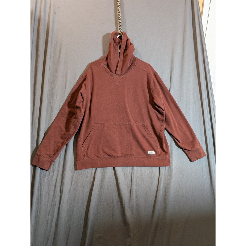 Eddie Bauer Men's‎ Camp Fleece Pullover Hoodie in a maroon/brick red color XL
